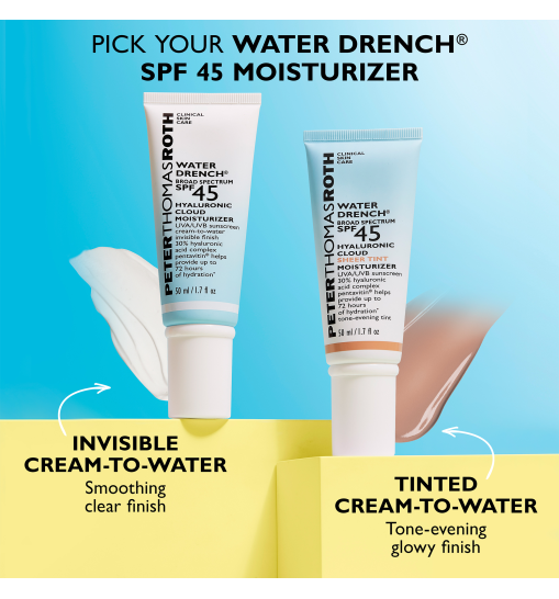 Peter Thomas Roth Water Drench Broad Spectrum SPF 45 Hyaluronic Cloud Moisturizer - Зволожуючий сонцезахисний крем для обличчя SPF 45